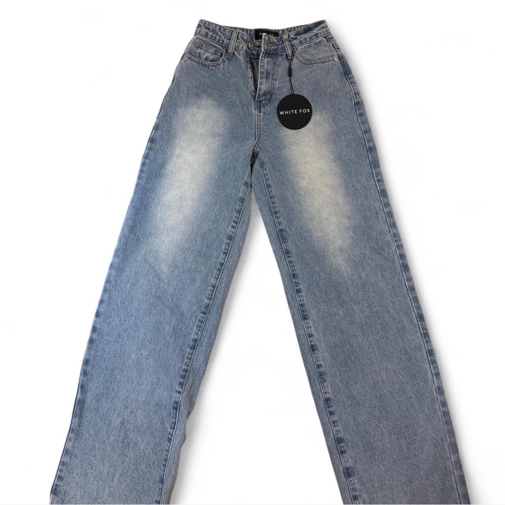 White Fox Boutique bring the style high wide leg jeans light blue